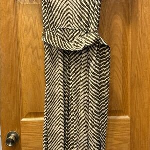 Ollari Black and Cream Print Jumpsuit